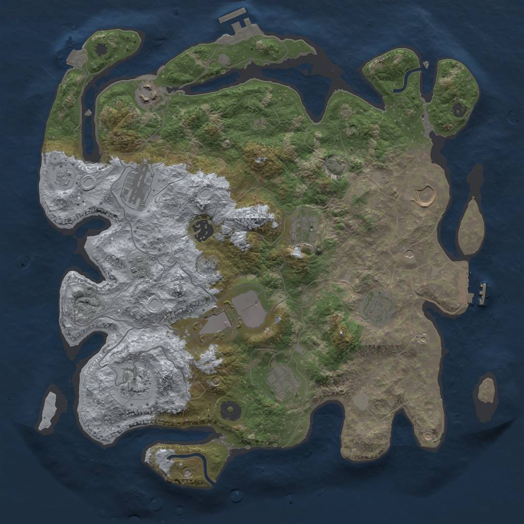 Rust Map: Procedural Map, Size: 3750, Seed: 1218867664, 18 Monuments