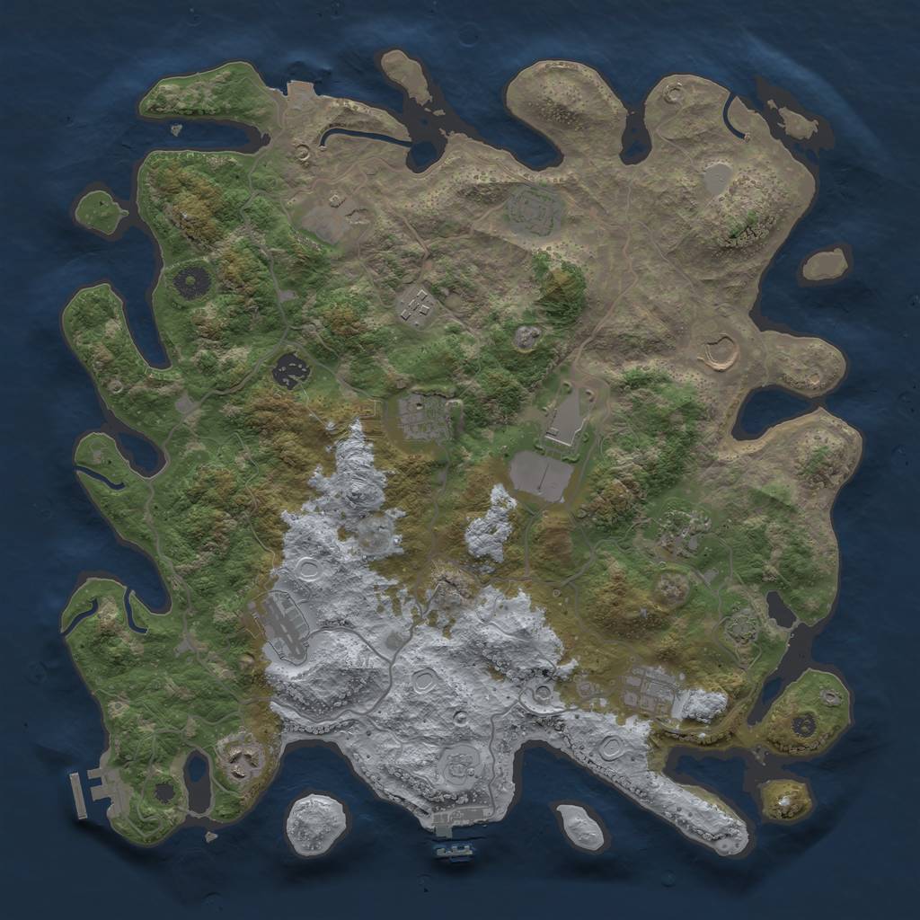 Rust Map: Procedural Map, Size: 4000, Seed: 554678, 19 Monuments