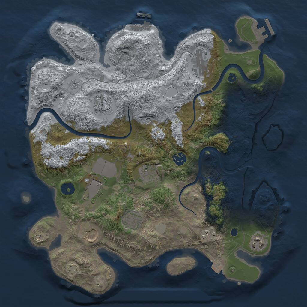 Rust Map: Procedural Map, Size: 3500, Seed: 1687900554, 15 Monuments