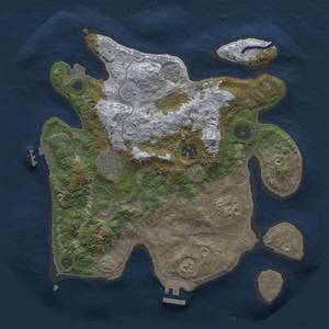 Thumbnail Rust Map: Procedural Map, Size: 3000, Seed: 1642625850, 12 Monuments