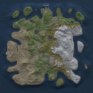 Thumbnail Rust Map: Procedural Map, Size: 3500, Seed: 1533269963, 15 Monuments