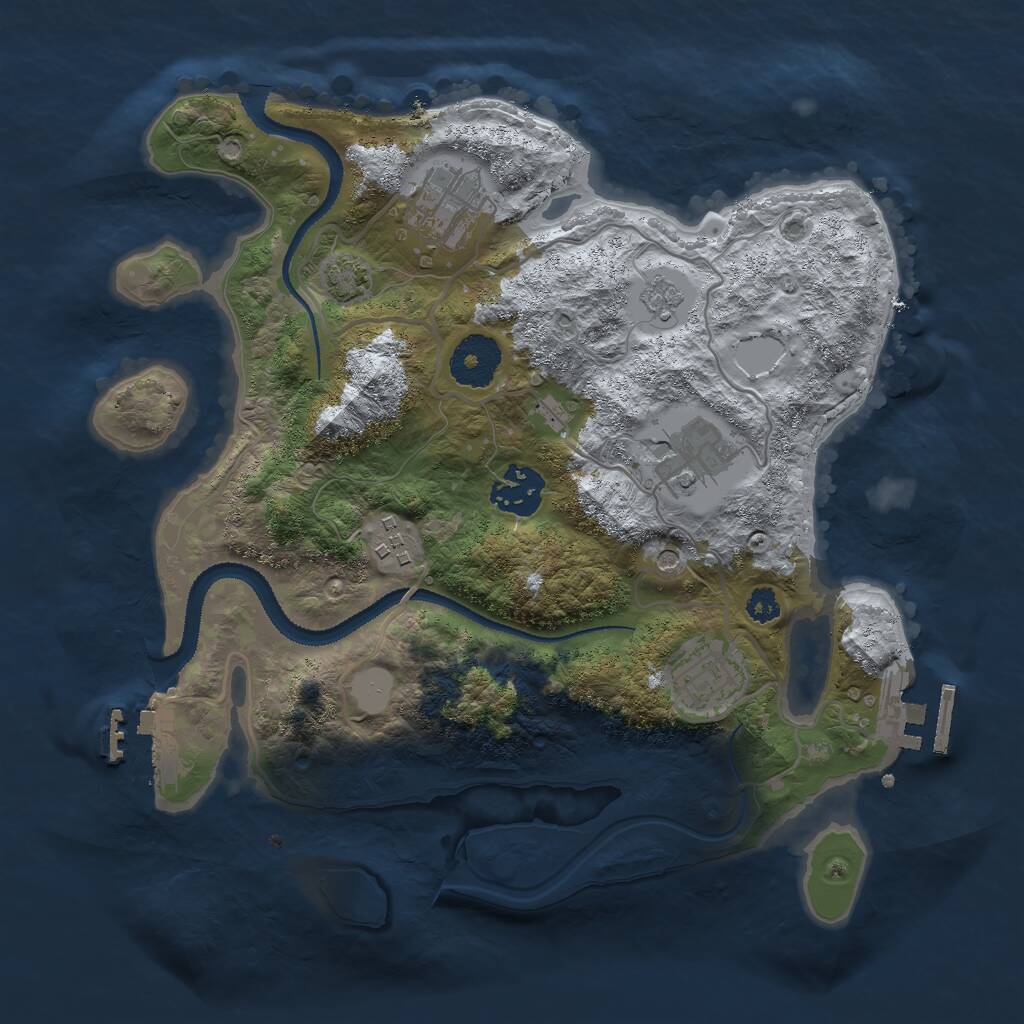 Rust Map: Procedural Map, Size: 3000, Seed: 1656504454, 11 Monuments