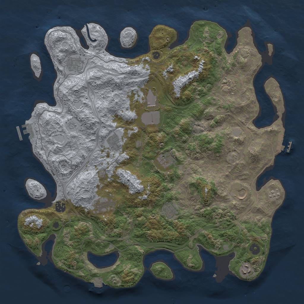 Rust Map: Procedural Map, Size: 4250, Seed: 170957789, 19 Monuments