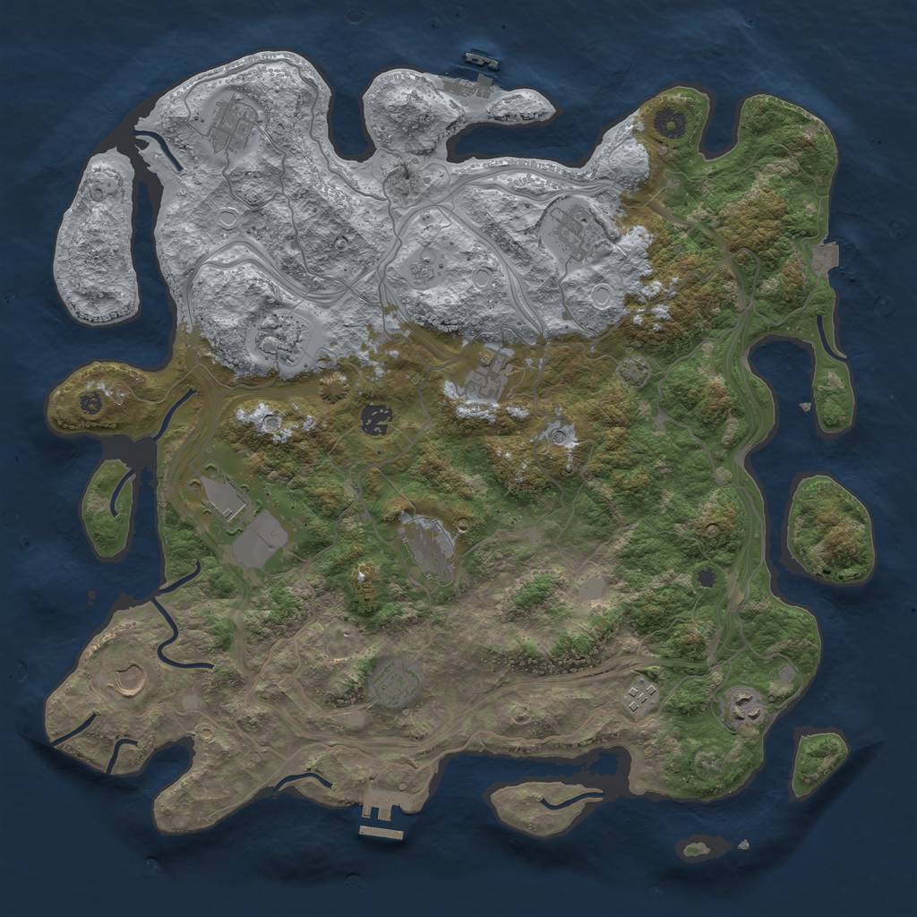 Rust Map: Procedural Map, Size: 4250, Seed: 1519348078, 19 Monuments