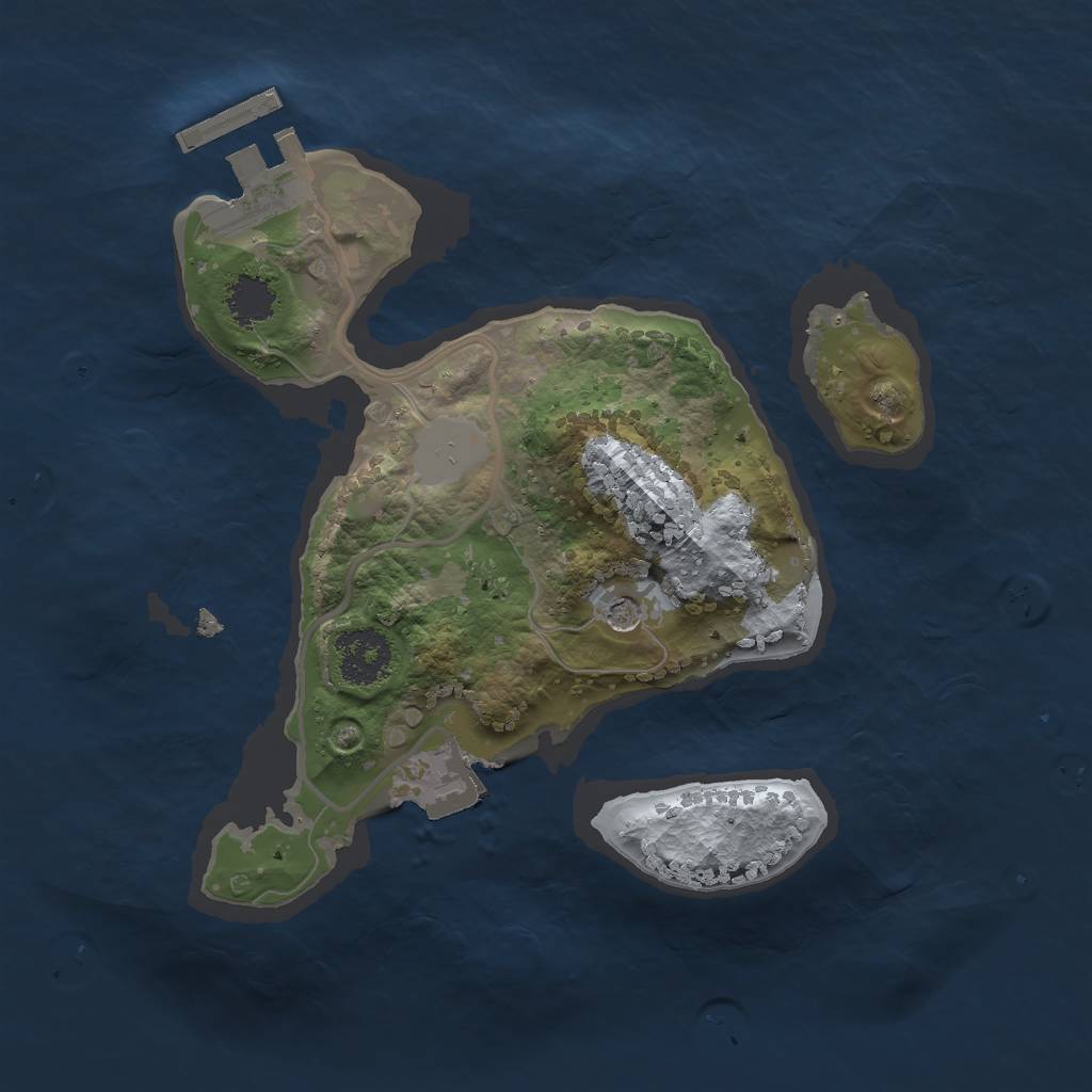 Rust Map: Procedural Map, Size: 2000, Seed: 1369419709, 5 Monuments