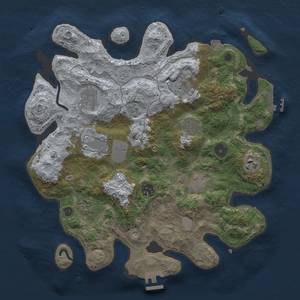 Thumbnail Rust Map: Procedural Map, Size: 3500, Seed: 694749274, 17 Monuments