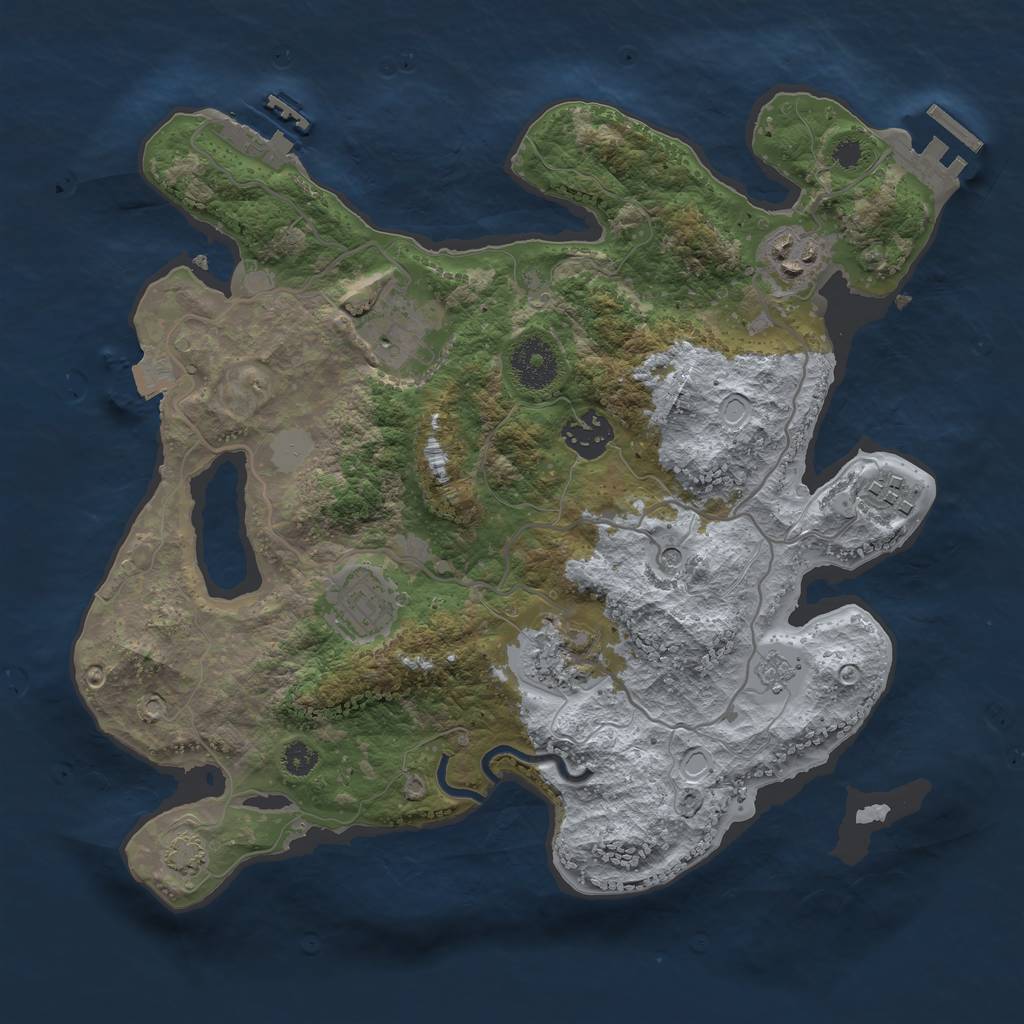 Rust Map: Procedural Map, Size: 3200, Seed: 1145141919, 14 Monuments