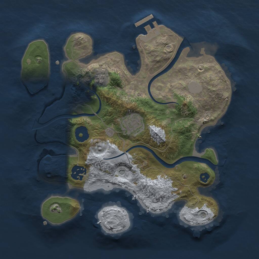 Rust Map: Procedural Map, Size: 2600, Seed: 8009, 6 Monuments