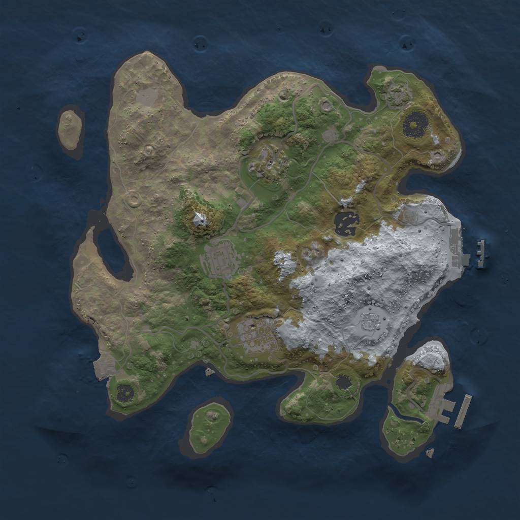 Rust Map: Procedural Map, Size: 3000, Seed: 966145005, 11 Monuments