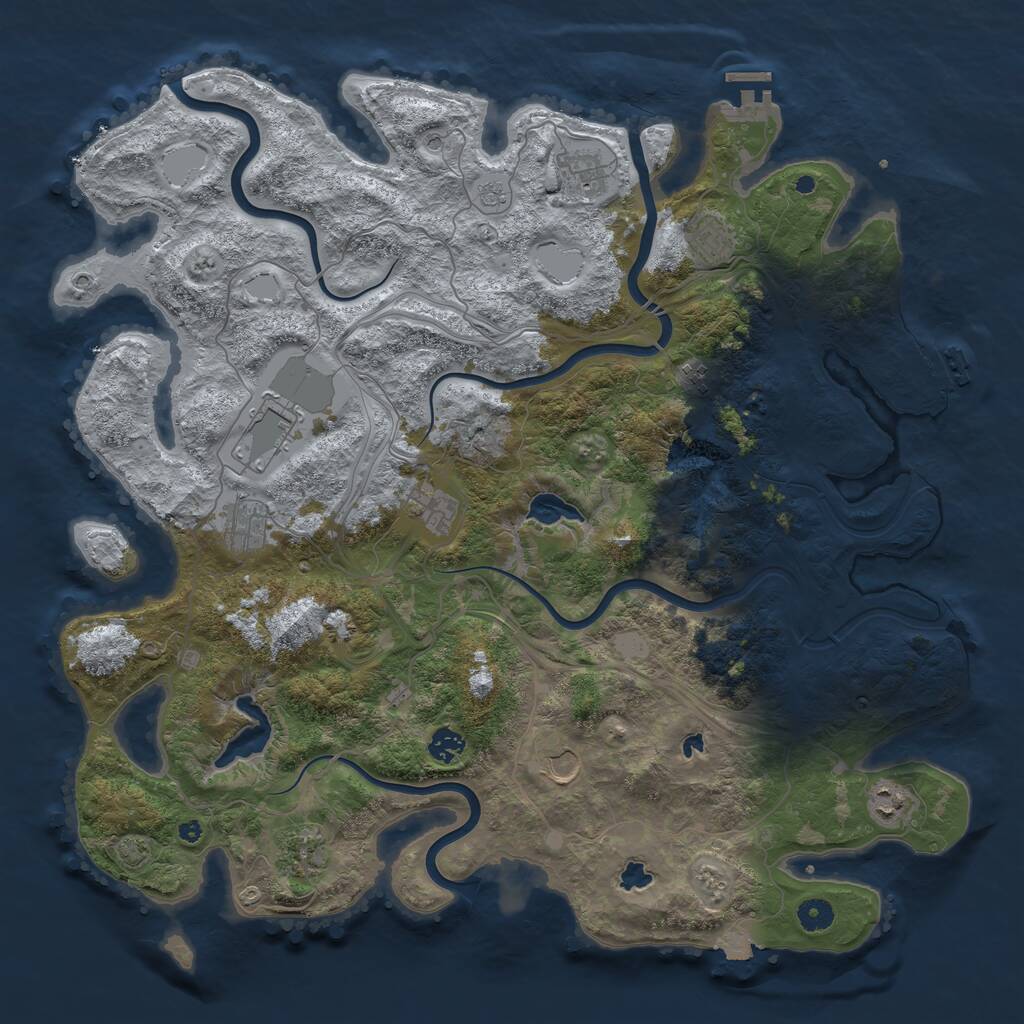 Rust Map: Procedural Map, Size: 4500, Seed: 1204082456, 16 Monuments