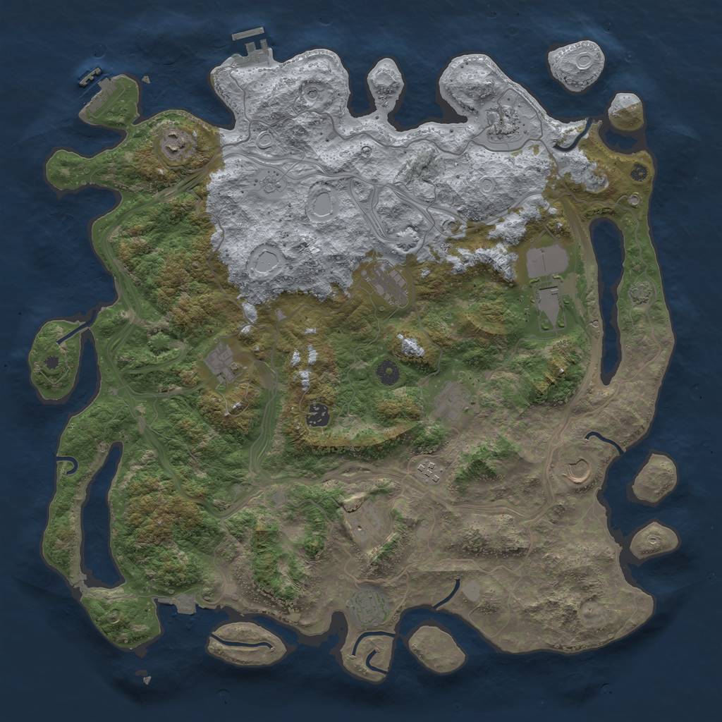 Rust Map: Procedural Map, Size: 4500, Seed: 513546, 19 Monuments