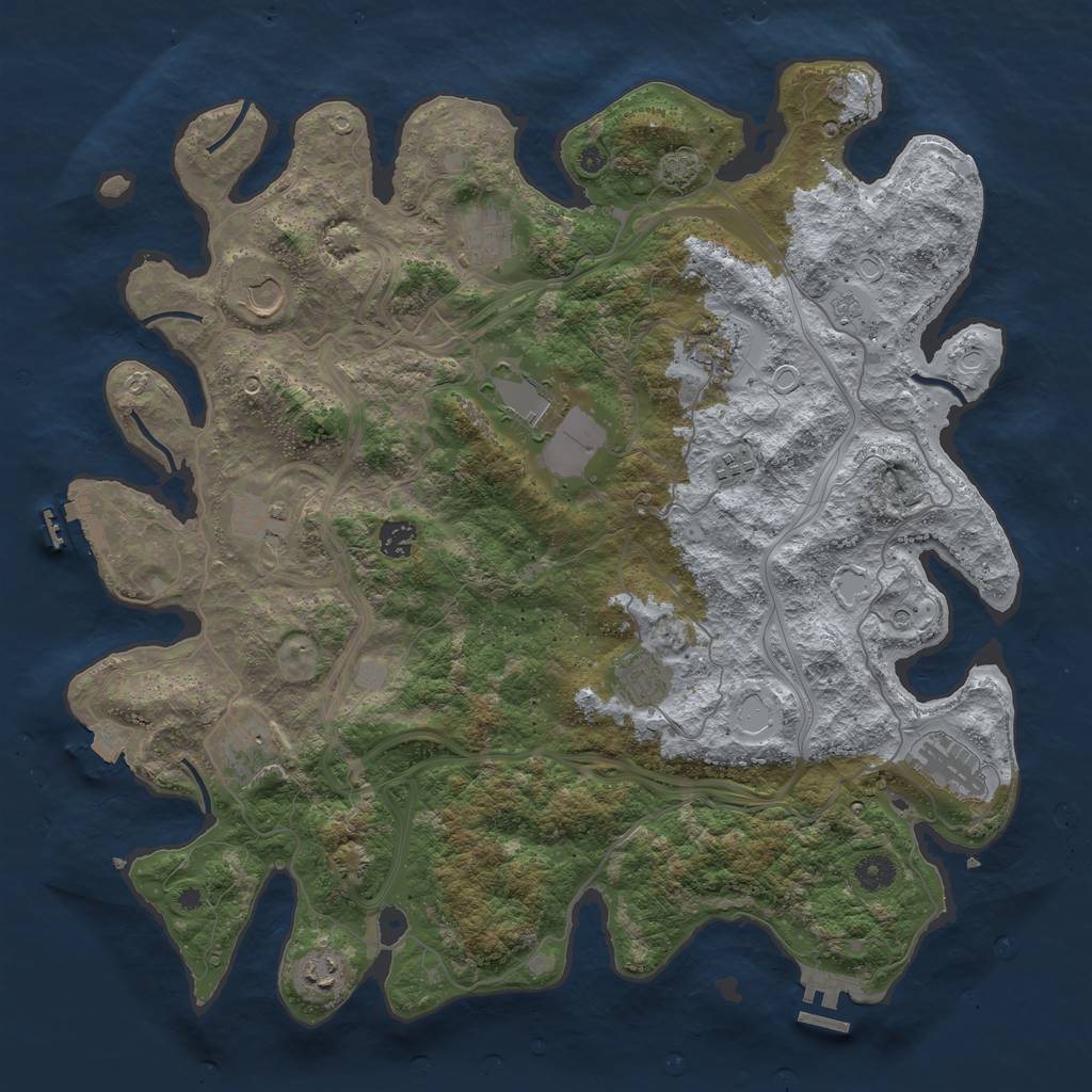 Rust Map: Procedural Map, Size: 4250, Seed: 2001512851, 19 Monuments