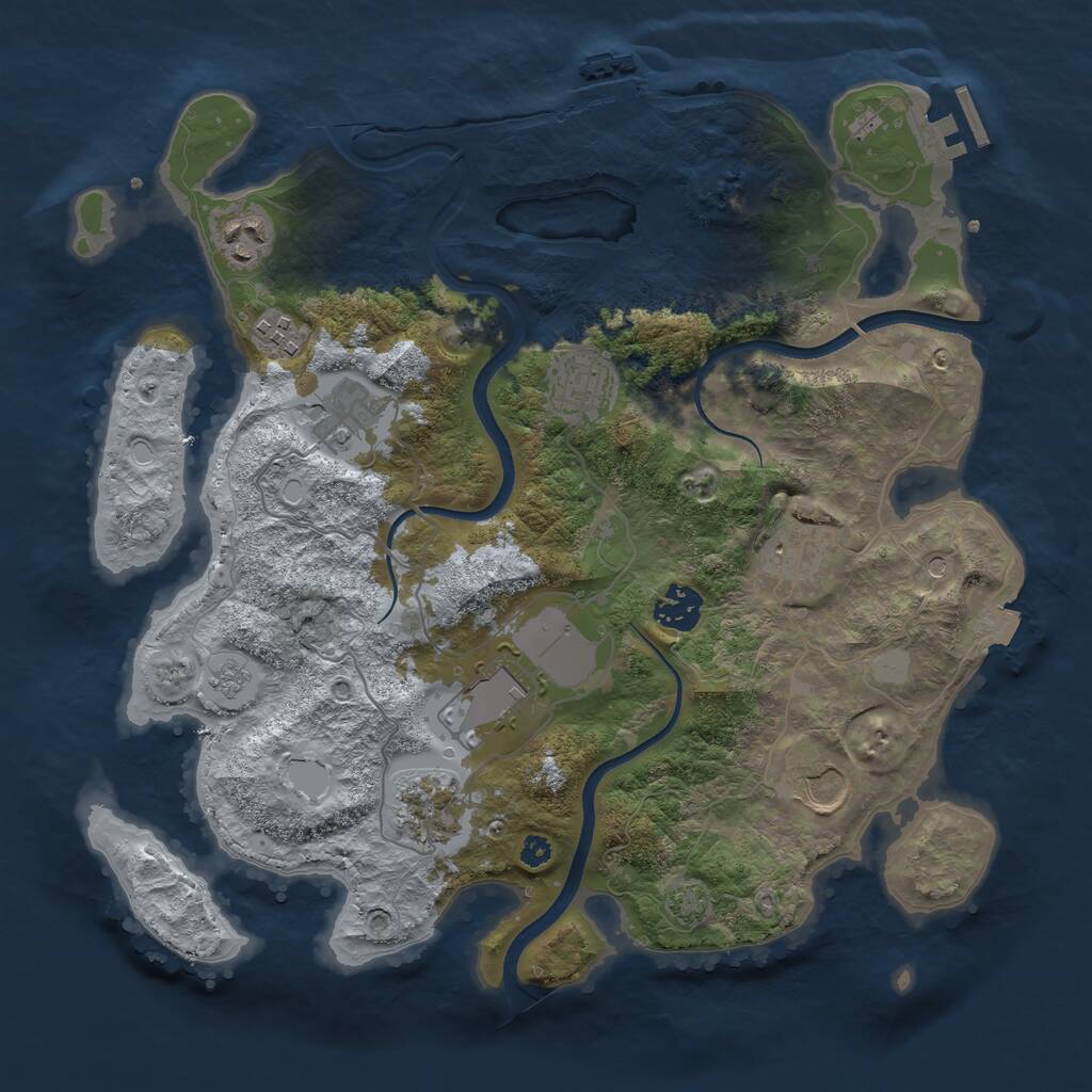 Rust Map: Procedural Map, Size: 3500, Seed: 20240401, 15 Monuments