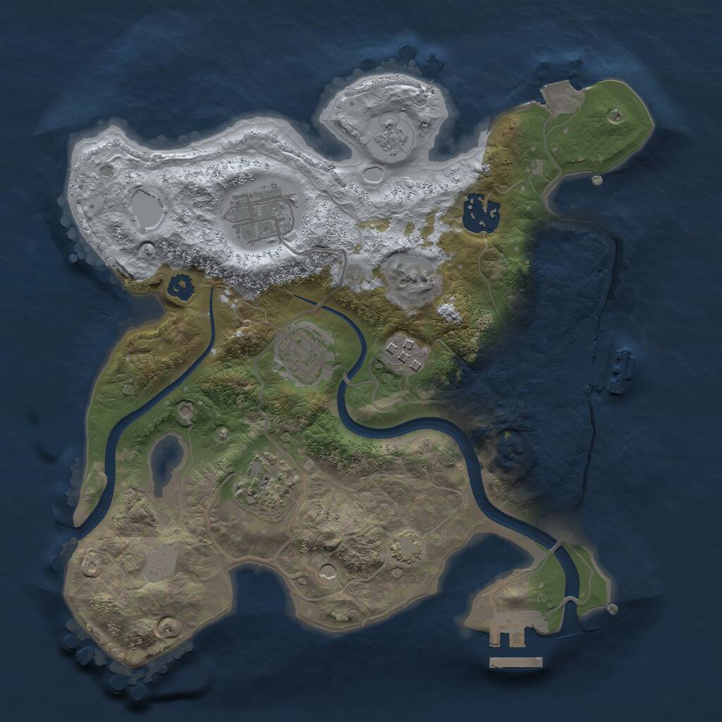 Rust Map: Procedural Map, Size: 2750, Seed: 2584691, 11 Monuments