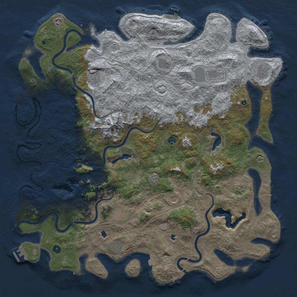 Rust Map: Procedural Map, Size: 5500, Seed: 347900069, 17 Monuments