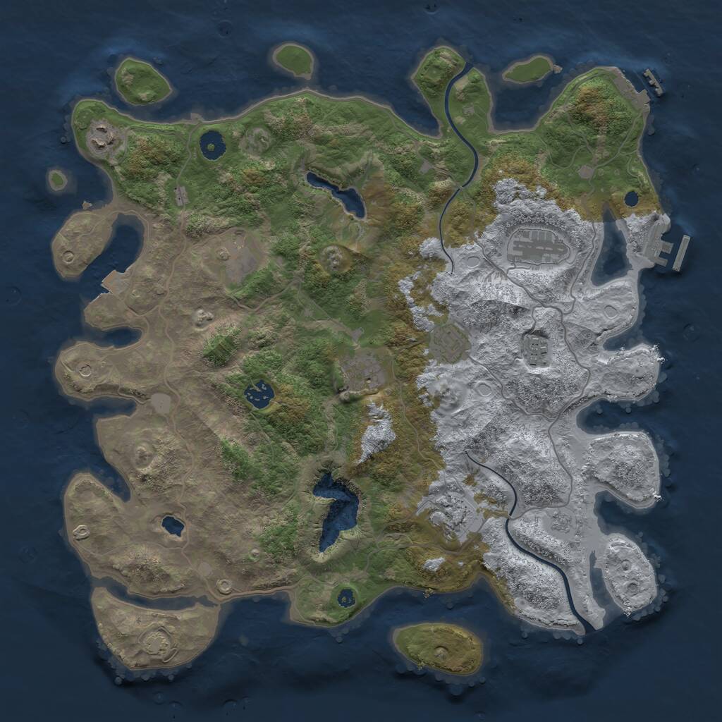 Rust Map: Procedural Map, Size: 4000, Seed: 37599, 14 Monuments
