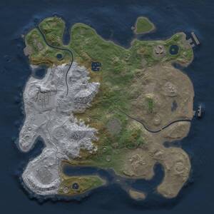 Thumbnail Rust Map: Procedural Map, Size: 3250, Seed: 974812483, 13 Monuments