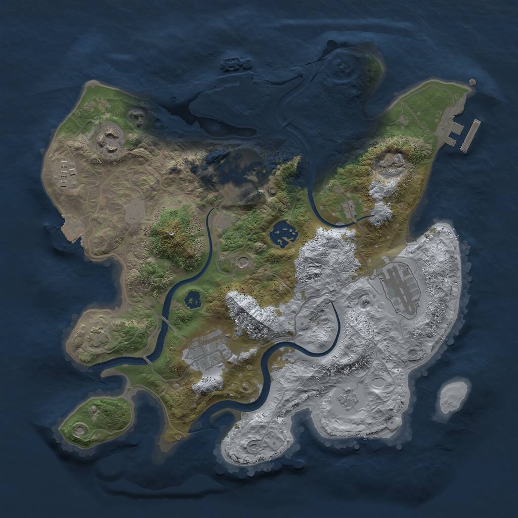 Rust Map: Procedural Map, Size: 3000, Seed: 50600, 12 Monuments