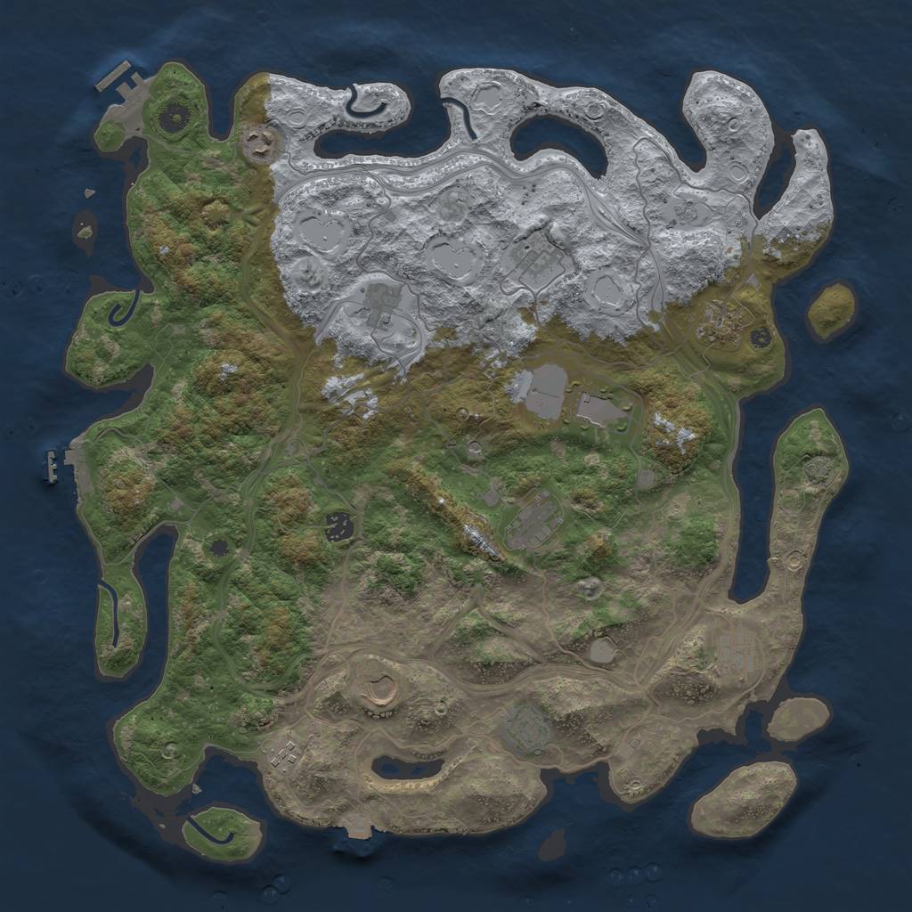 Rust Map: Procedural Map, Size: 4500, Seed: 1948233341, 19 Monuments