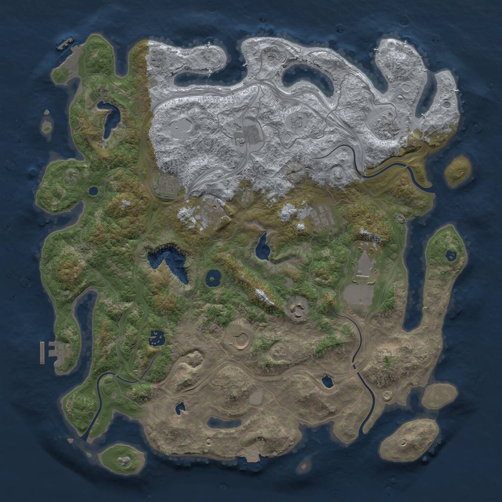 Rust Map: Procedural Map, Size: 4500, Seed: 1948233341, 16 Monuments