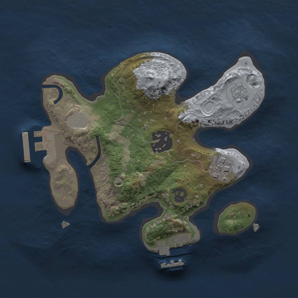 Rust Map: Procedural Map, Size: 2000, Seed: 324234, 8 Monuments