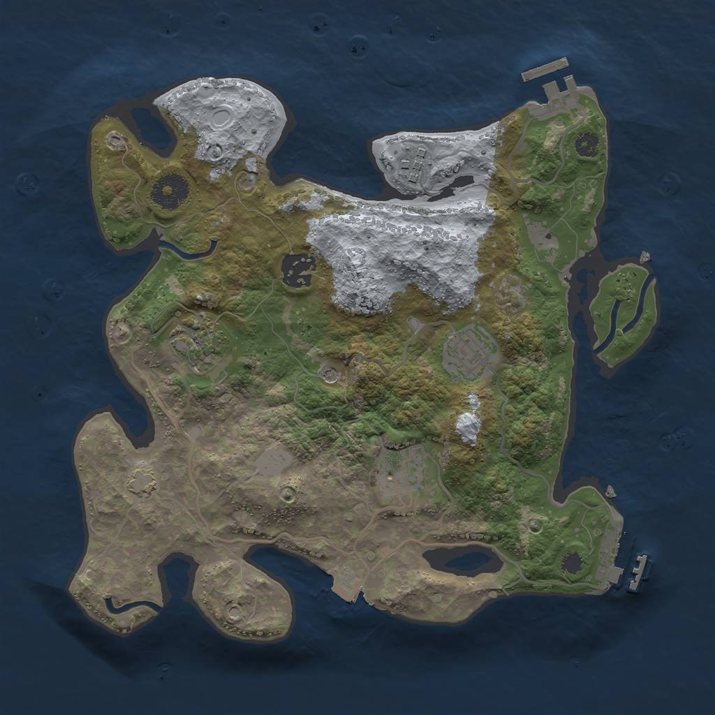 Rust Map: Procedural Map, Size: 3000, Seed: 245147, 12 Monuments