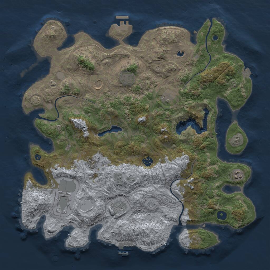 Rust Map: Procedural Map, Size: 4250, Seed: 524808439, 15 Monuments