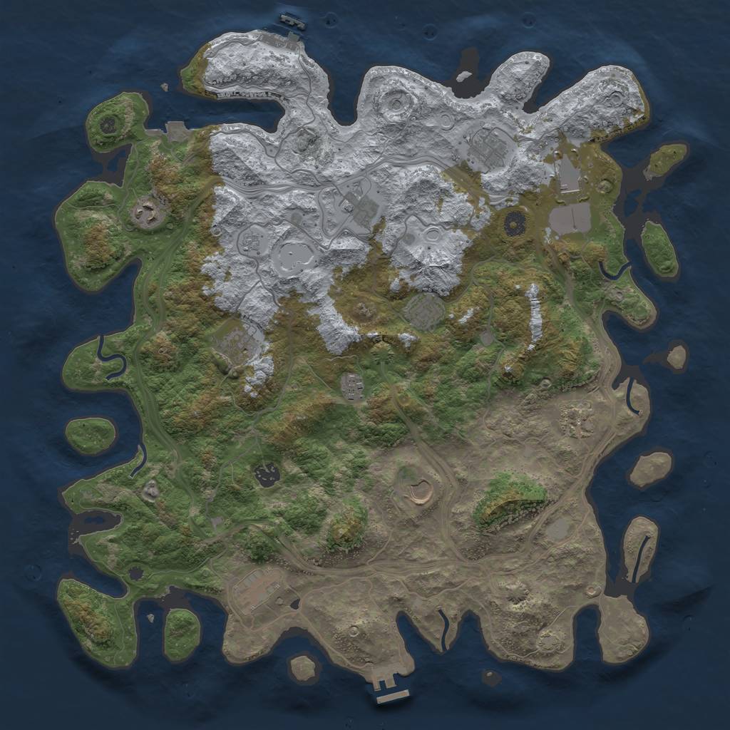 Rust Map: Procedural Map, Size: 4500, Seed: 98762436, 19 Monuments