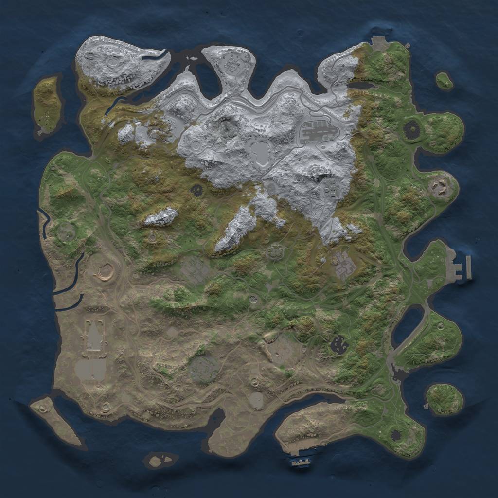 Rust Map: Procedural Map, Size: 4250, Seed: 809922427, 19 Monuments