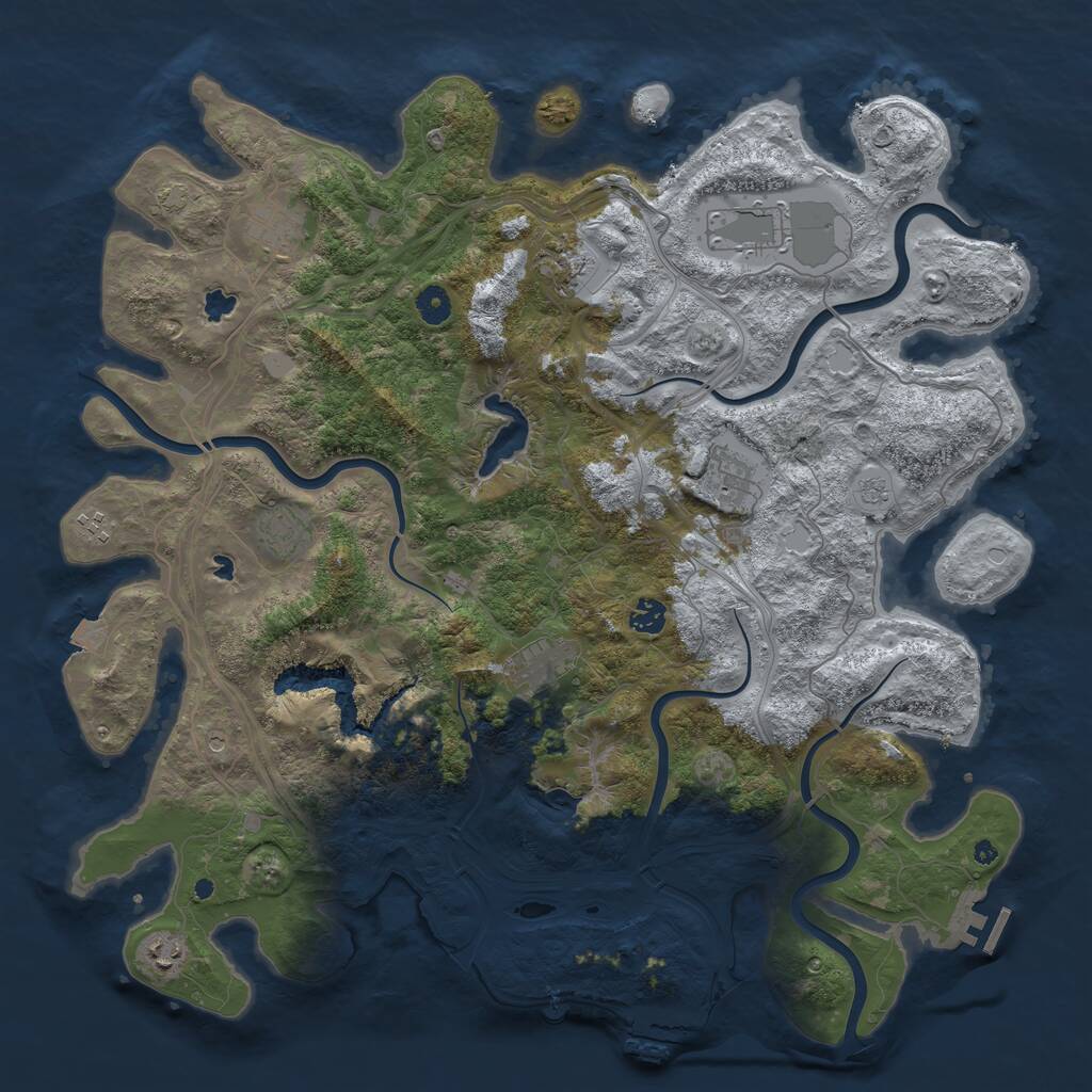Rust Map: Procedural Map, Size: 4500, Seed: 22481, 15 Monuments