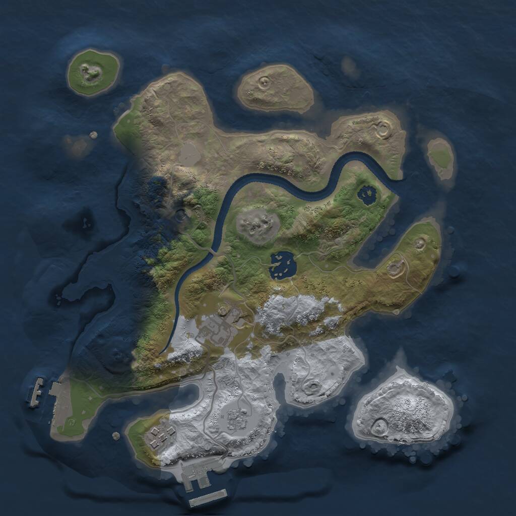 Rust Map: Procedural Map, Size: 2700, Seed: 678108087, 8 Monuments