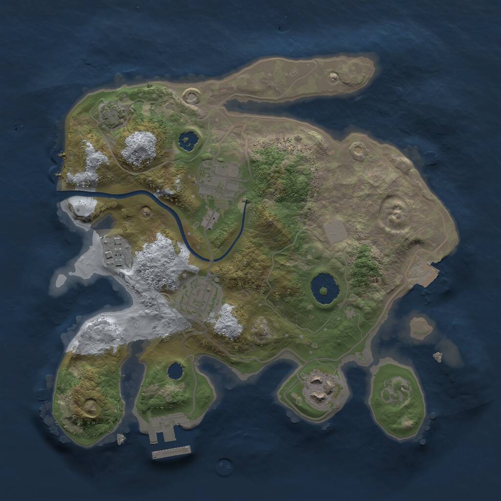 Rust Map: Procedural Map, Size: 2600, Seed: 1238364122, 7 Monuments