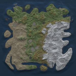 Thumbnail Rust Map: Procedural Map, Size: 4500, Seed: 53245, 19 Monuments