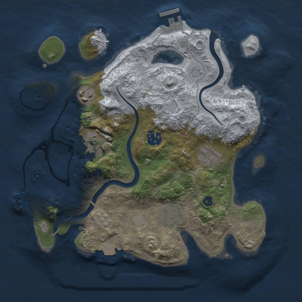 Rust Map: Procedural Map, Size: 3000, Seed: 678244348, 11 Monuments