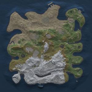 Thumbnail Rust Map: Procedural Map, Size: 3500, Seed: 483510983, 17 Monuments