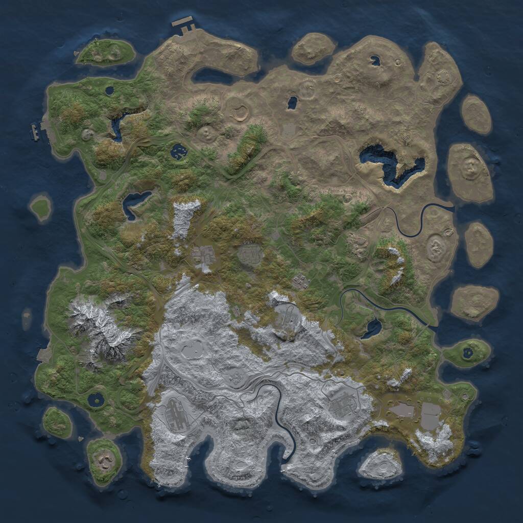 Rust Map: Procedural Map, Size: 5000, Seed: 102505630, 17 Monuments
