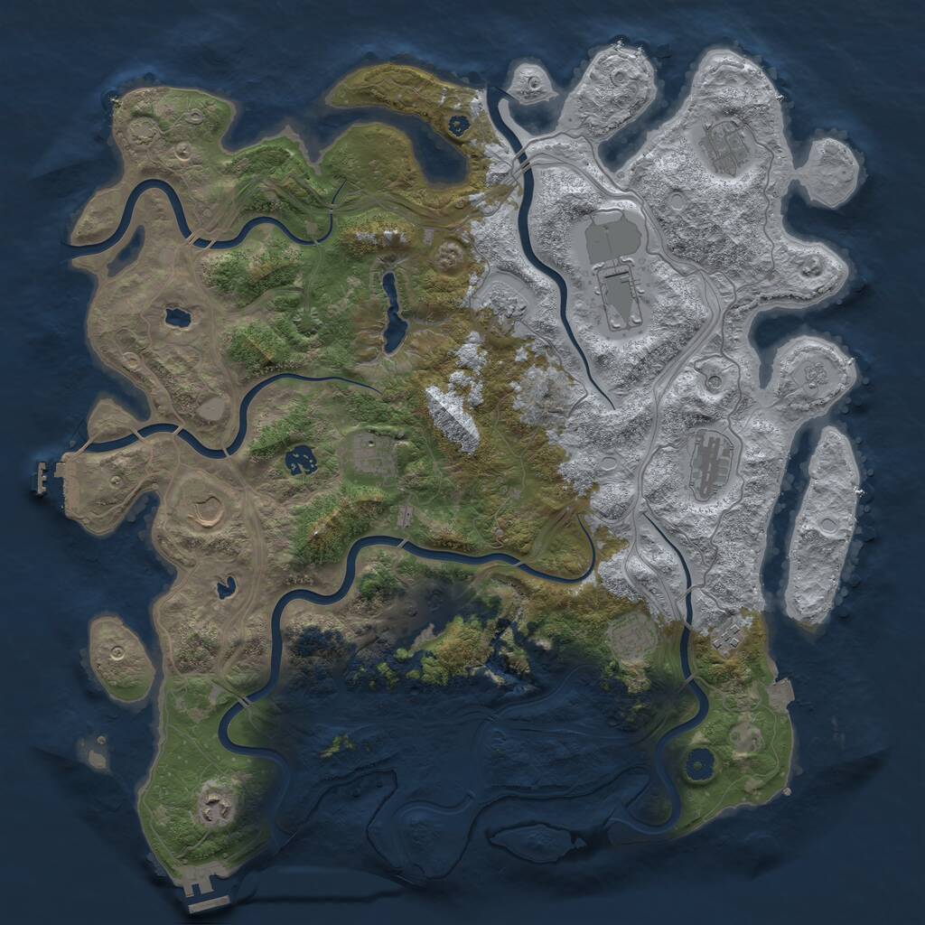 Rust Map: Procedural Map, Size: 4500, Seed: 458359023, 17 Monuments