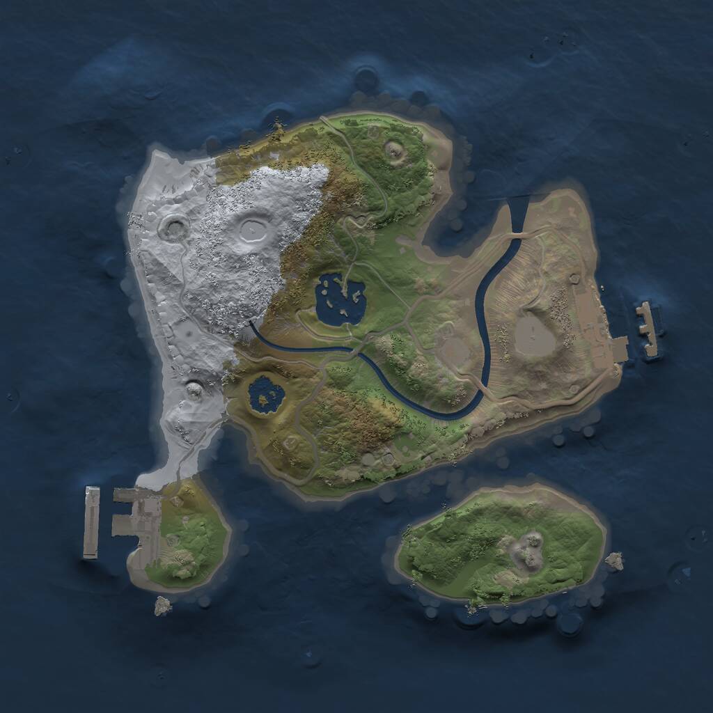 Rust Map: Procedural Map, Size: 2000, Seed: 665441177, 4 Monuments