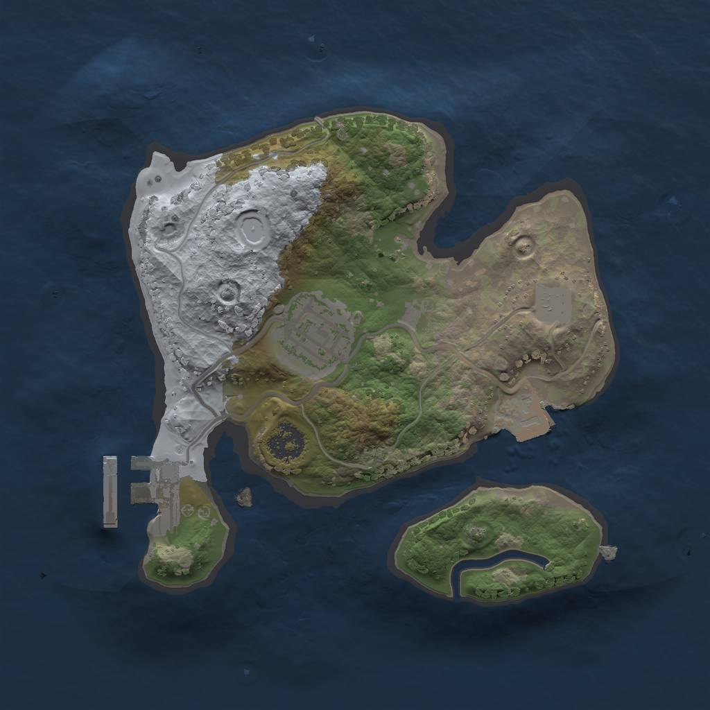 Rust Map: Procedural Map, Size: 2000, Seed: 665441177, 5 Monuments