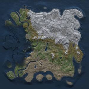 Thumbnail Rust Map: Procedural Map, Size: 4000, Seed: 56871125, 15 Monuments