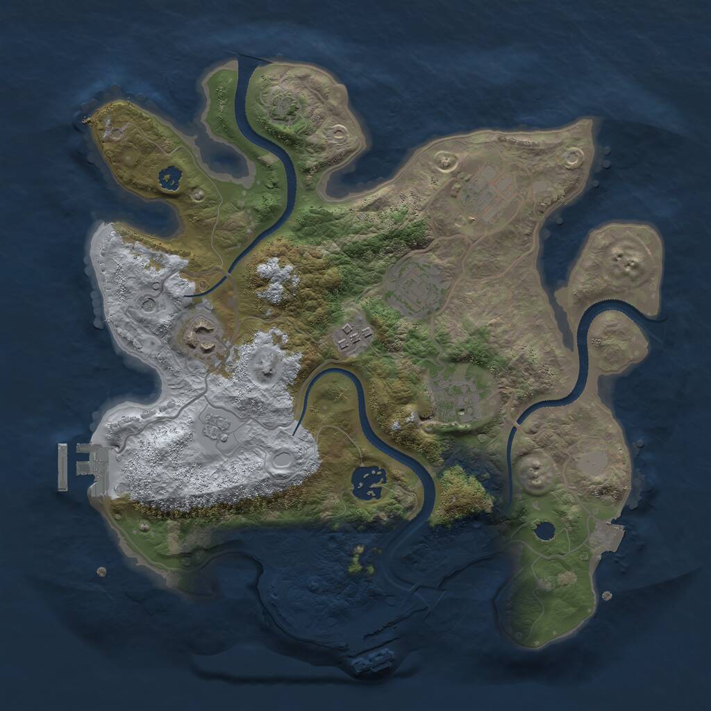 Rust Map: Procedural Map, Size: 3000, Seed: 1688021403, 12 Monuments