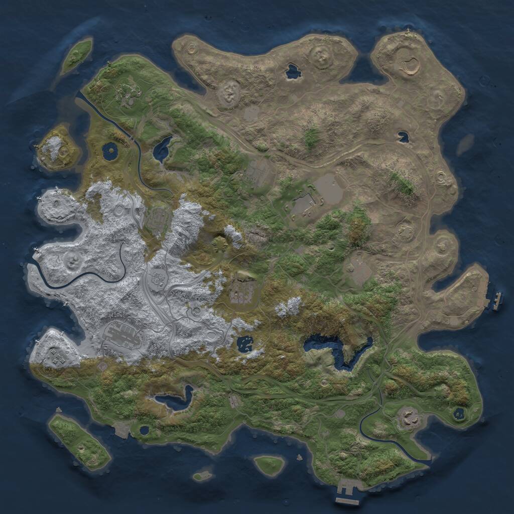 Rust Map: Procedural Map, Size: 4500, Seed: 8855664, 17 Monuments