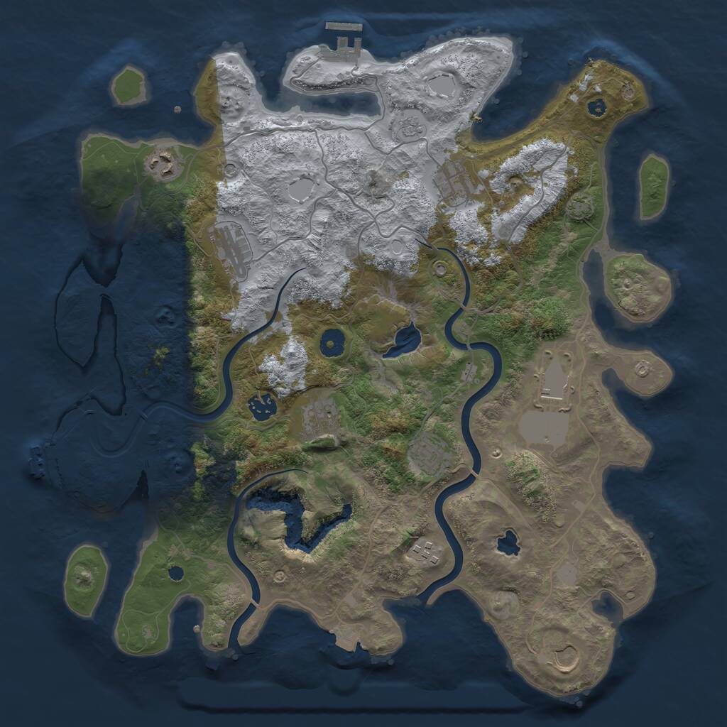 Rust Map: Procedural Map, Size: 4000, Seed: 727570270, 15 Monuments