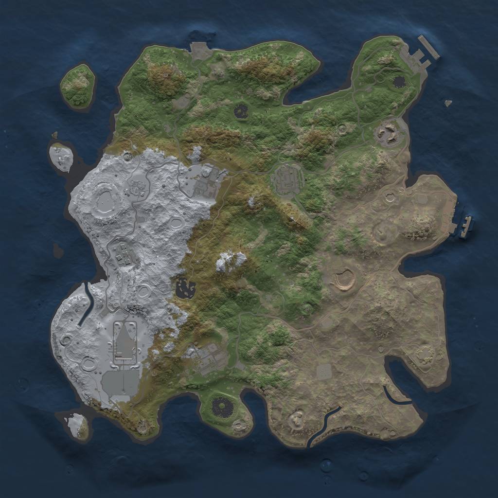 Rust Map: Procedural Map, Size: 3500, Seed: 565613095, 16 Monuments