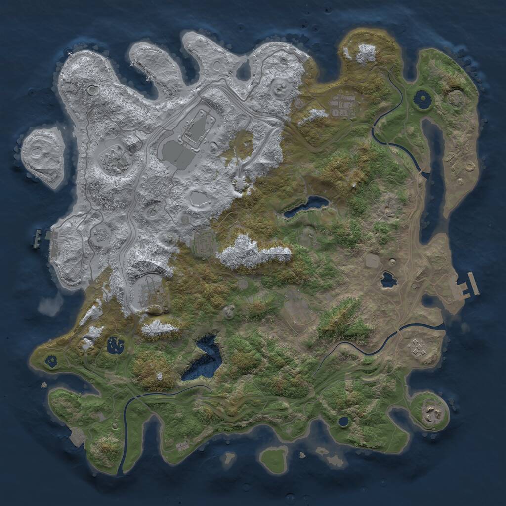 Rust Map: Procedural Map, Size: 4250, Seed: 673578911, 15 Monuments