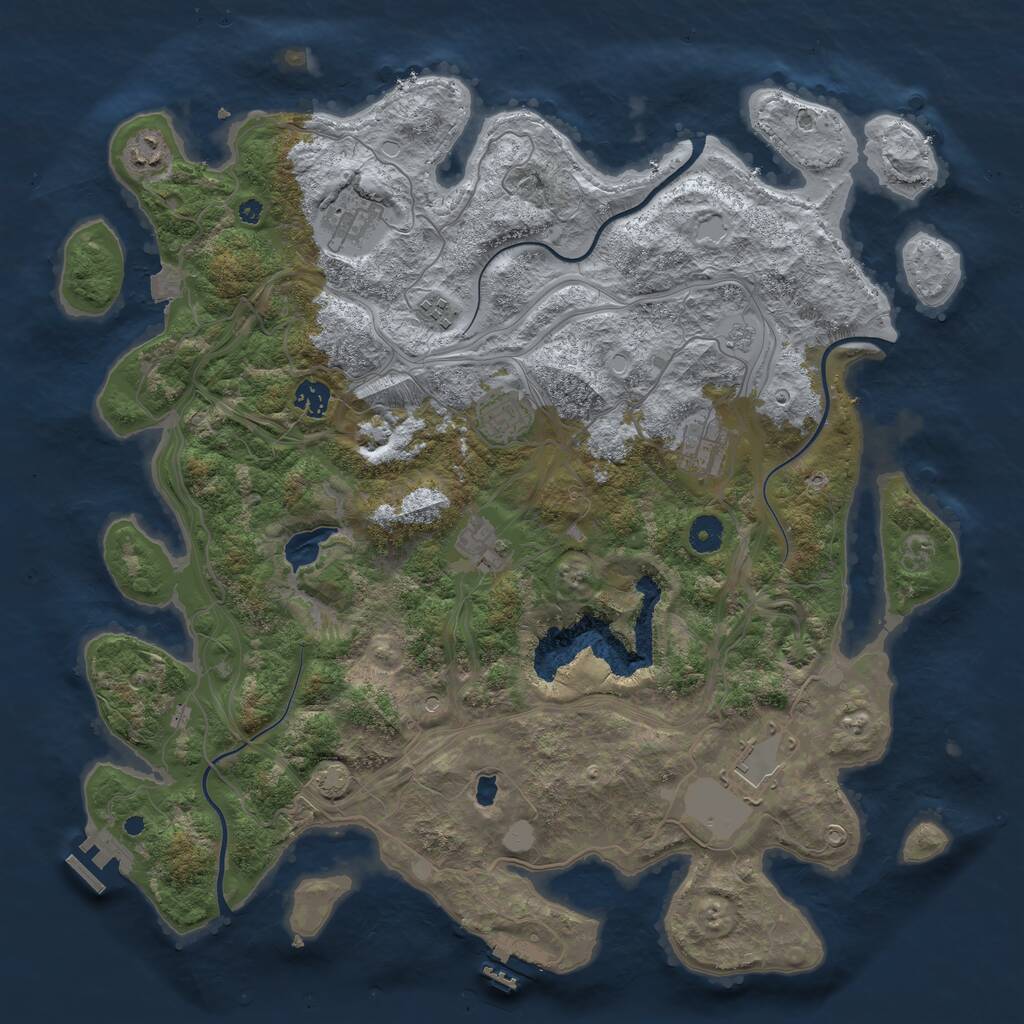 Rust Map: Procedural Map, Size: 4250, Seed: 162935071, 14 Monuments