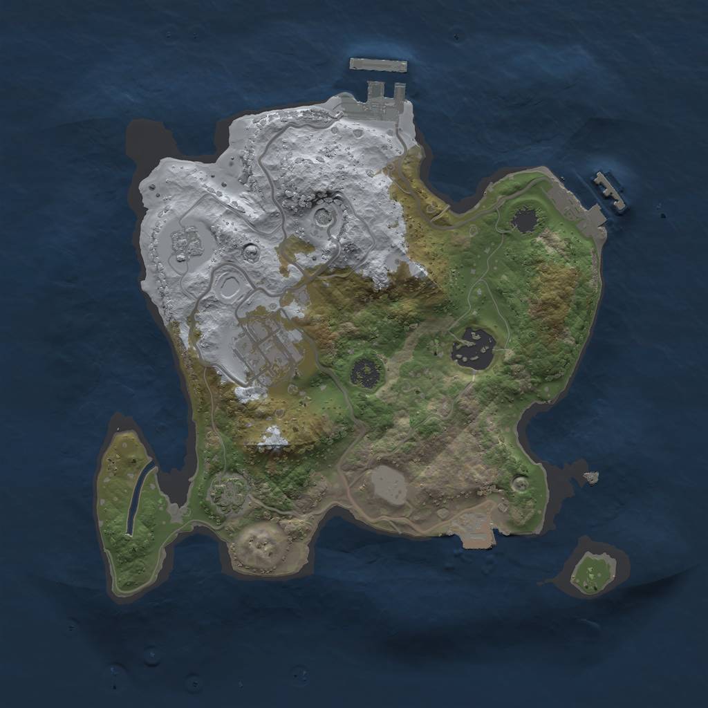 Rust Map: Procedural Map, Size: 2500, Seed: 54162, 10 Monuments