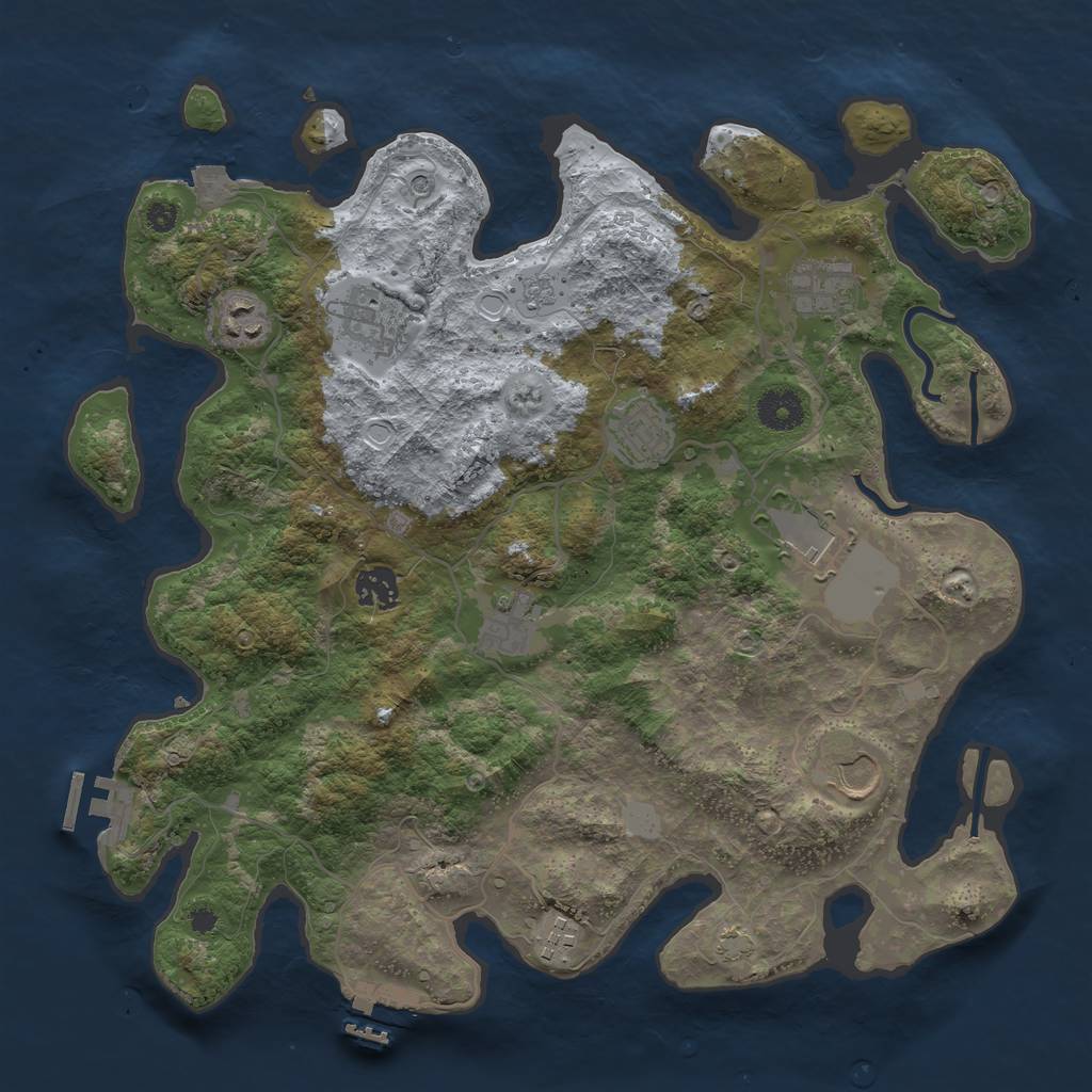 Rust Map: Procedural Map, Size: 3700, Seed: 7747547, 17 Monuments