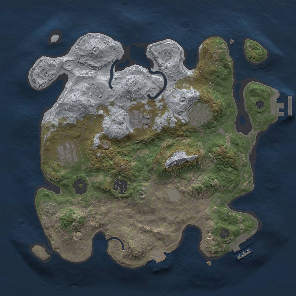 Rust Map: Procedural Map, Size: 3000, Seed: 505475162, 12 Monuments