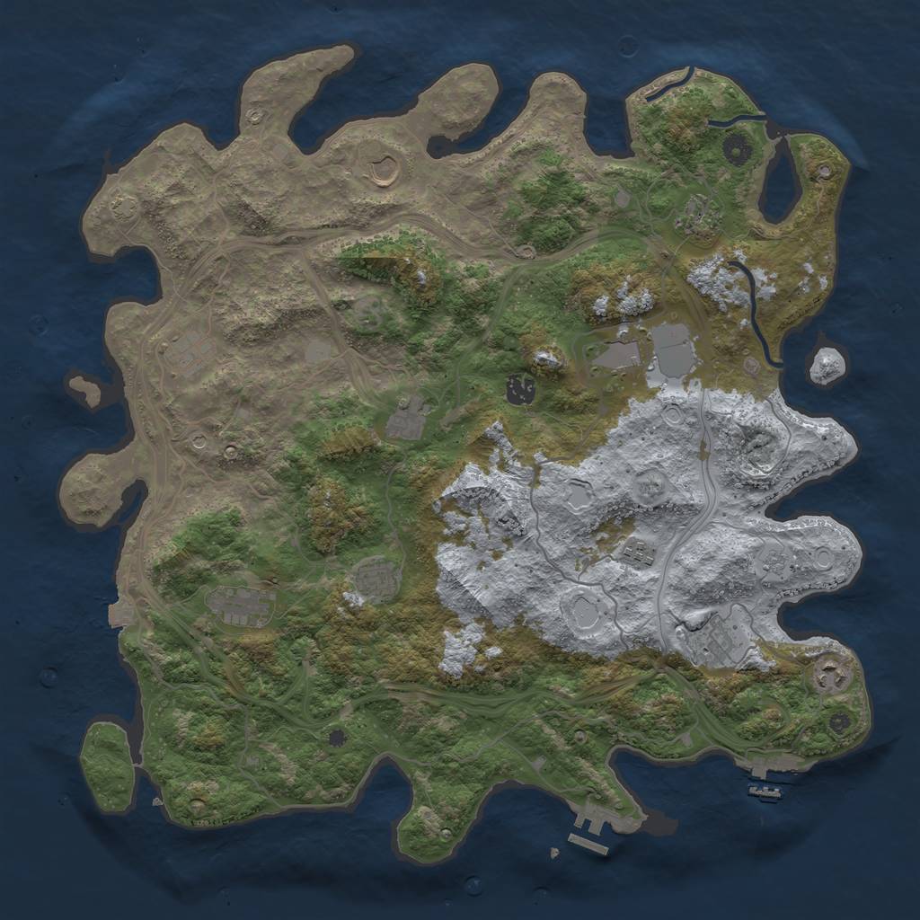 Rust Map: Procedural Map, Size: 4500, Seed: 38694622, 19 Monuments